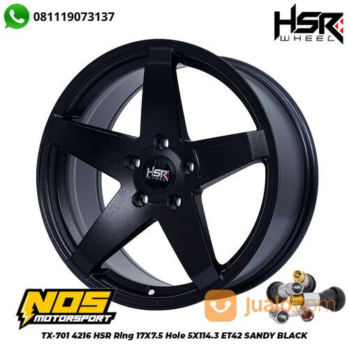 Velg Mobil Racing Ring 17 HSR Tx Untuk Hrv Captiva Xtrail Palang 5 Warna Hitam Terlaris