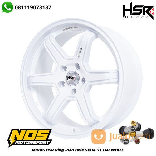 Velg Mobil Hrv Civic Rush Ring 18 HSR Minas Warna Putih Lebar 8 Baut 5 Terlaris Free Ongkir