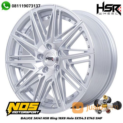 Velg HSR Balige Ring 18 Warna Silver Untuk Terios Innova Rush Hrv Baut 5X114 Lebar 8 Terlaris