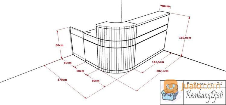 Meja Frontdesk Ruang Lobby + Furniture Semarang