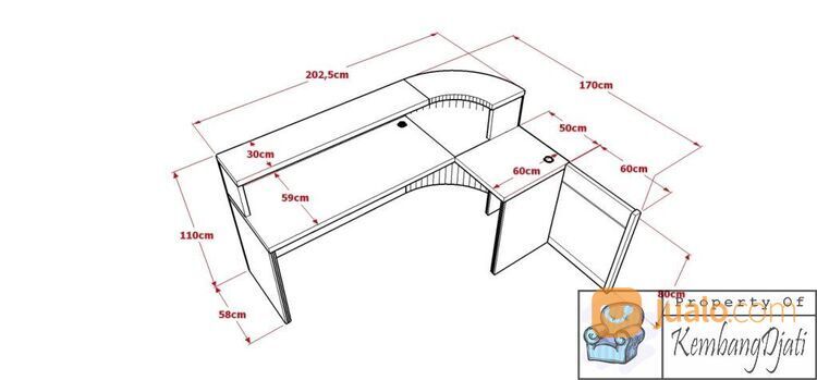 Meja Frontdesk Ruang Lobby + Furniture Semarang