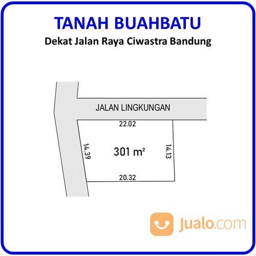 Tanah Sayap Jalan Ciwastra Bandung Kota Luas 301 Meter SHM