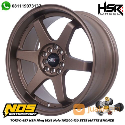 Velg Mobil Bmw Ring 18 Type Racing Palang 6 HSR Tokyo Warna Bronze Lebar 8 Rata Terlaris