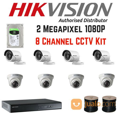 Paket Kamera CCTV HIKVISION 8 Titik 2MP 1080P