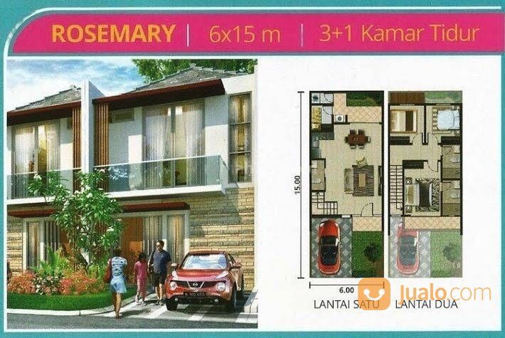 Rumah 2 lantai type rosemary luas 6x15 90m2 Cluster South Magenta PIK 2 Tangerang Banten
