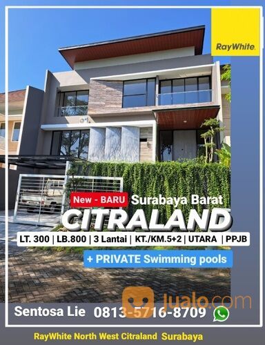 Rumah Baru Ada Kolam Renang - Bukit Golf Internasional Citraland Surabaya - Premium Design