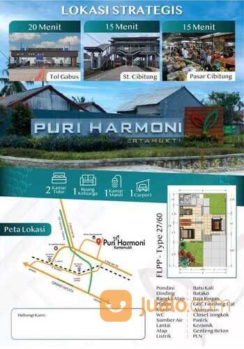 Rumah Subsidi Gardenia City Dekat Stasiun Kereta Cibitung Bekasi