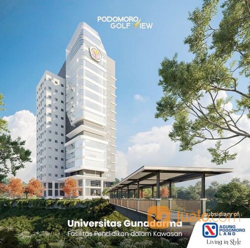 Apartemen Podomoro Golf View 2BR Dekat Stasiun LRT Harjamukti, Trans Studio Mall Cibubur