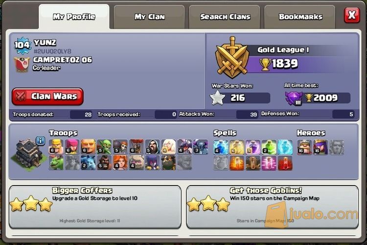 Jual akun coc TH 9 max