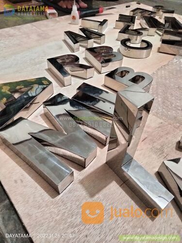 Papan Nama Huruf Timbul Akrilik | Stainless | Galvanis