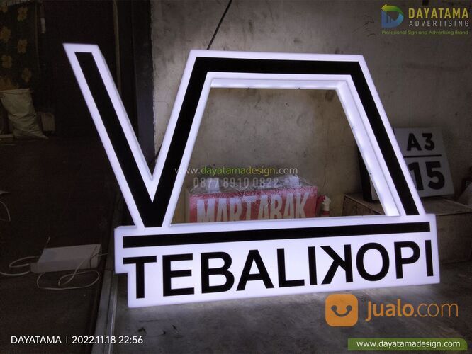 Papan Nama Reklame Huruf Timbul Neon Box Garut