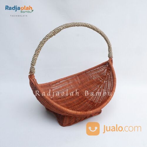 Kerajinan Rotan | Keranjang Rotan Model Ombak | Keranjang Hampers, Parcel 1set isi 2