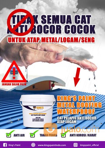 King's Paint Cat Anti Bocor Khusus Atap Seng, Logam, Metal