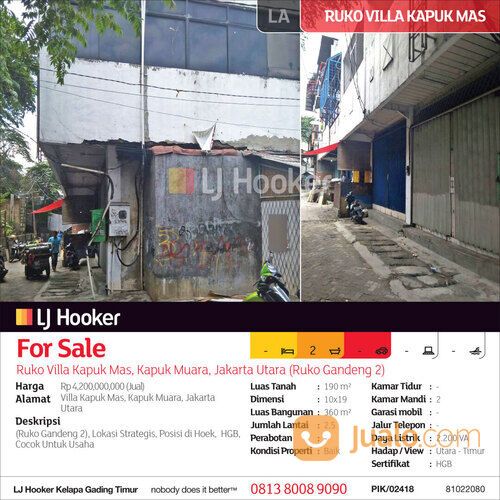 Ruko Villa Kapuk Mas, Kapuk Muara Indah, Jakarta Utara