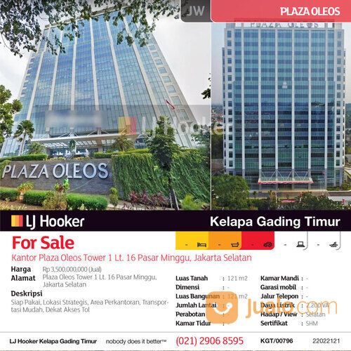 Kantor Plaza Oleos Tower 1 Lt. 16 Pasar Minggu, Jakarta Selatan