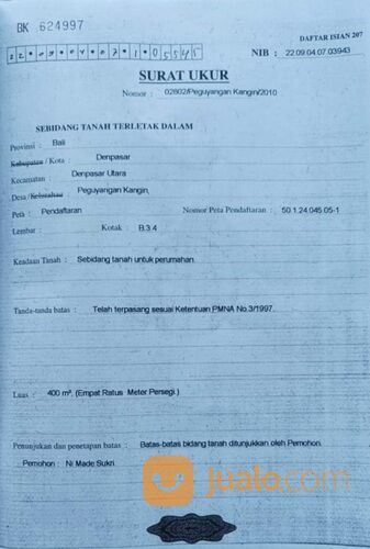 Tanah 4 are, Jl. Cekomaria Gustiwa Peguyangan Kangin Denpasar