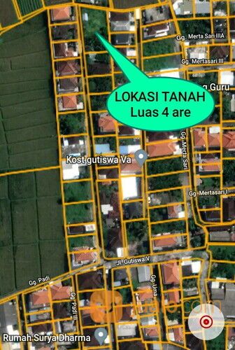 Tanah 4 are, Jl. Cekomaria Gustiwa Peguyangan Kangin Denpasar