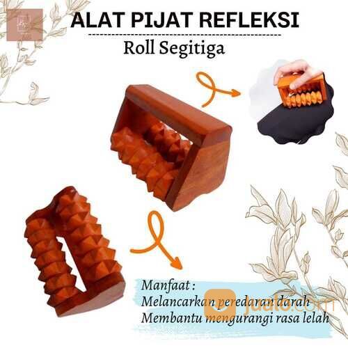 Alat Pijat Refleksi dari kayu model roll segitiga