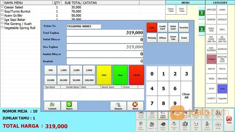 Aplikasi Program Kasir Resto Cafe Rumah Makan