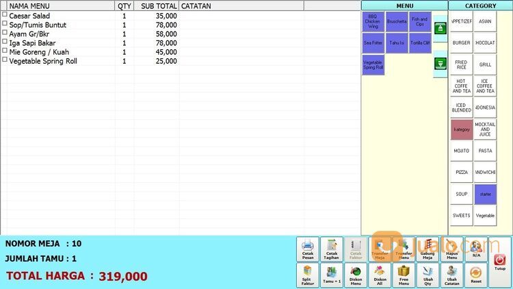 Aplikasi Program Kasir Resto Cafe Rumah Makan