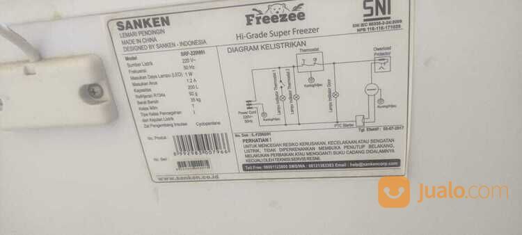 Freezer Sanken SRF-220WH Bagus Murah