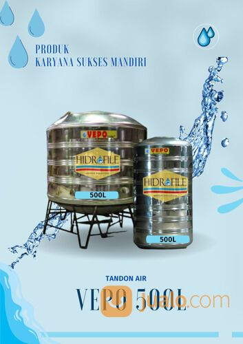 Tangki Air Vepo Kaki Stainless 500 Liter