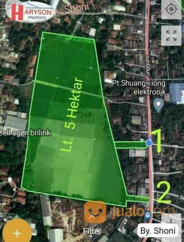 Tanah komersil 5 hektar Cileungsi Bogor.