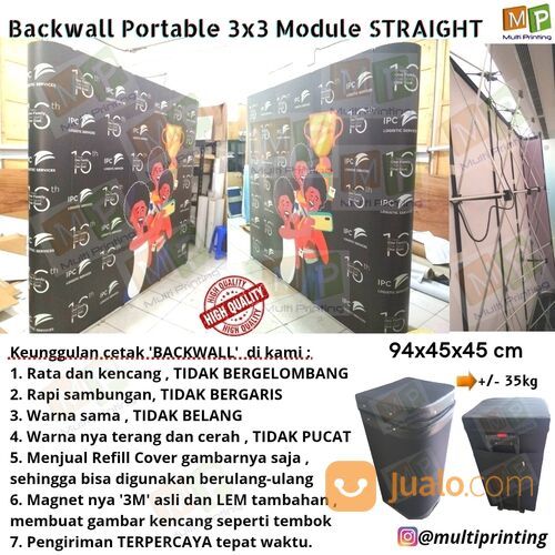 Backwall Portable 3x3-Backdrop Portable 3x3-Pop Up Backwall-Backdrop