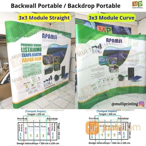 Backwall Portable 3x3-Backdrop Portable 3x3-Pop Up Backwall-Backdrop