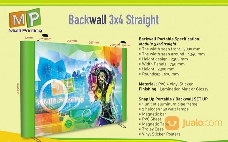 Backwall Portable 3x4-Backdrop Portable 3x4-Pop Up Backwall-Backdrop