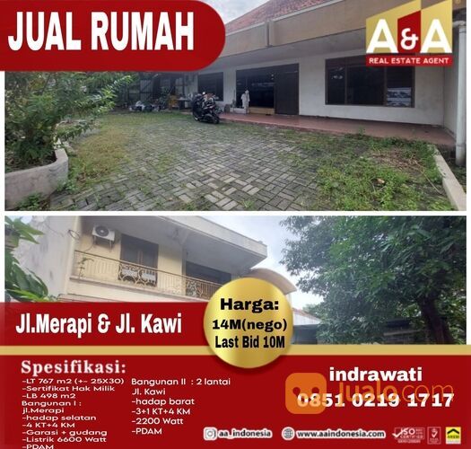 Rumah Surabaya Pusat (hook jl Kawi - jl Merapi)