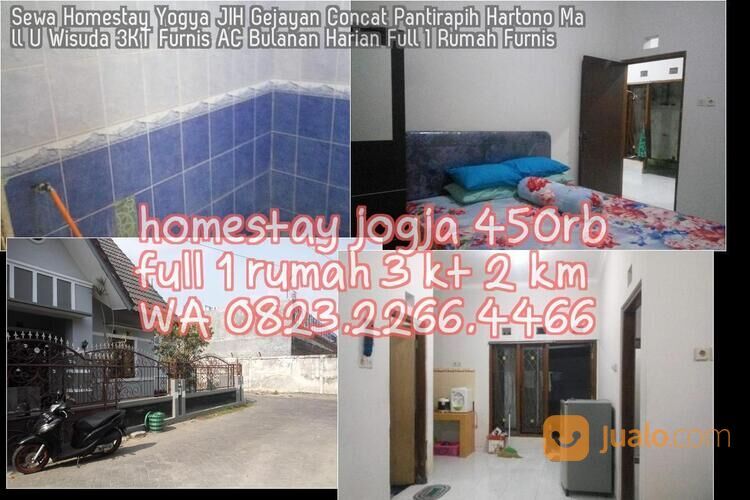 Sewa Homestay Yogya JIH Gejayan Concat Pantirapih Hartono Mall U Wisuda 3KT Furnis AC Bulanan Harian