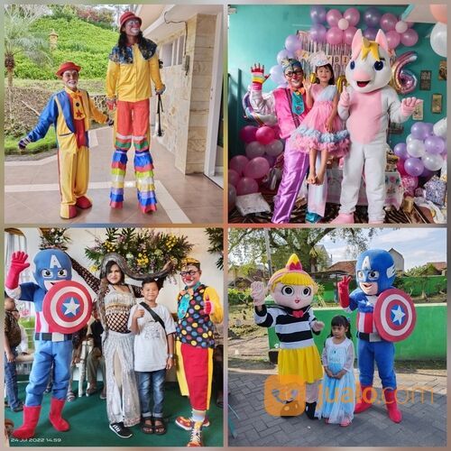 Dekorasi ulang tahun plus badut sulap komedi