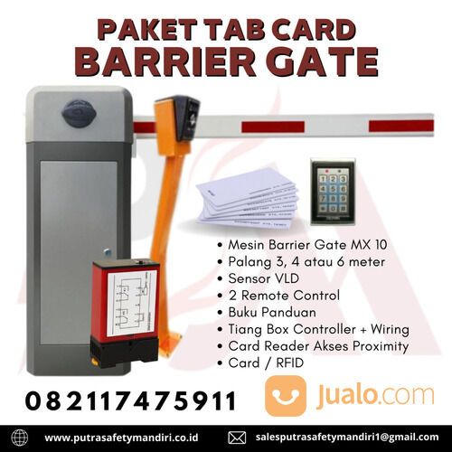 BARRIER GATE TAB CARD STAND ALONE MX 10 PALANG PARKIR OTOMATIS AKSES KARTU RFID PUSAT JAKARTA