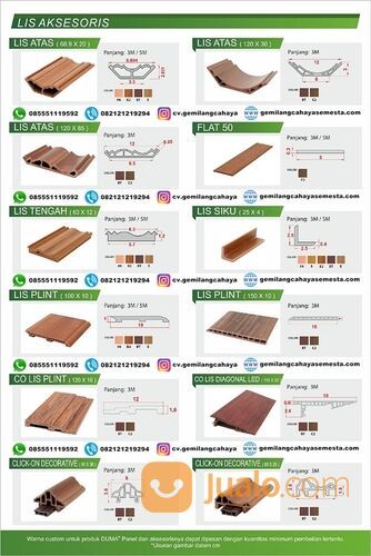 List Atas Duma Panel ( 3 meter ) / List Profil Plafon WPC