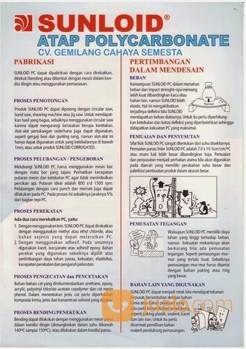 Sunloid ( 3,6 M ) / Atap Transparan / Atap Polycarbonate Corrugated