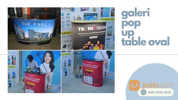PROMO! Meja Pop Up Oval Minimalis Jakarta, WA: 0815-1028-2828, Meja Event, Meja Booth Pameran