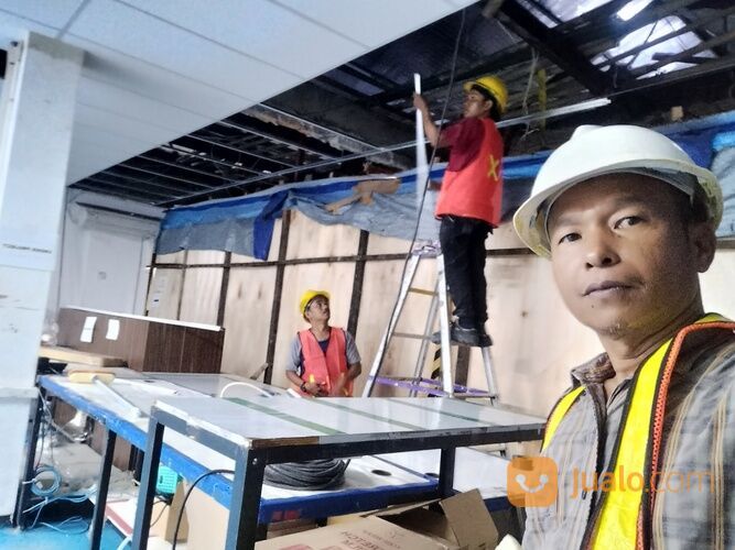 Harga Pasang Plafon Gyptile modul 60 x120, Terbaru ( Bahan + Upah )