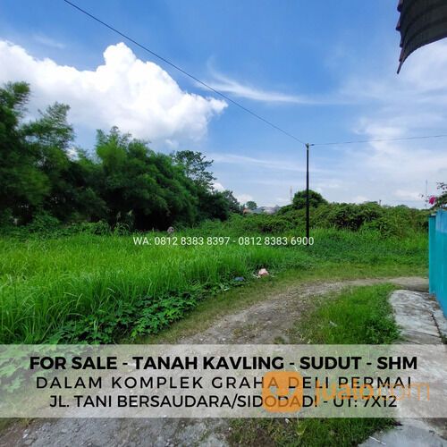TANAH KAVLING POSISI SUDUT - UKURAN 7X12 DALAM KOMPLEK GRAHA DELI PERMAI - JL TANI BERSAUDARA