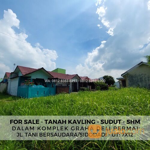 TANAH KAVLING POSISI SUDUT - UKURAN 7X12 DALAM KOMPLEK GRAHA DELI PERMAI - JL TANI BERSAUDARA