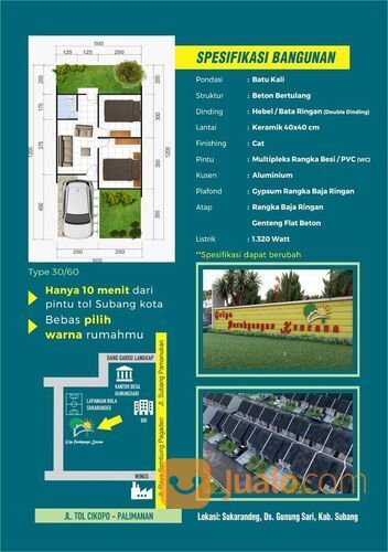 Rumah Subsidi Pagaden Subang | Griya Parahyangan Kencana | Dekat Tol Cipali All In 2 Juta