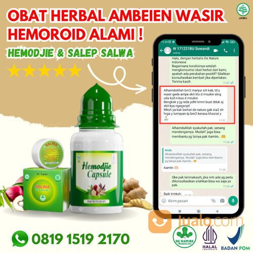 HEMODJIE SALWA MENGATASI AMBEIEN STADIUM 4 HERBAL ALAMI EKSTRAK DAUN UNGU