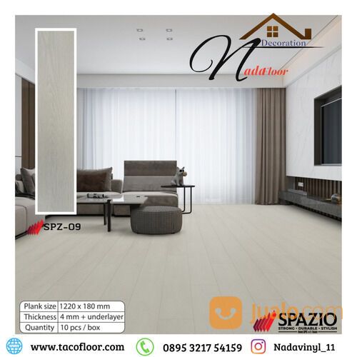 SPC Flooring Motif Kayu Tebal 4mm Include Foam