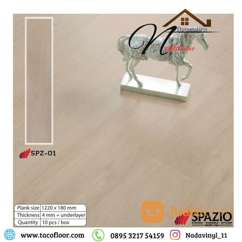 SPC Flooring Motif Kayu Tebal 4mm Include Foam