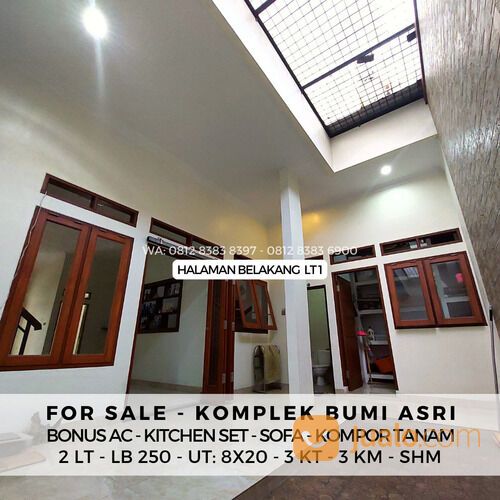 KOMPLEK BUMI ASRI MEDAN - 2 LT - RUANG TAMU LUAS - BONUS AC 2 UNIT, DLL