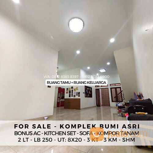 KOMPLEK BUMI ASRI MEDAN - 2 LT - RUANG TAMU LUAS - BONUS AC 2 UNIT, DLL
