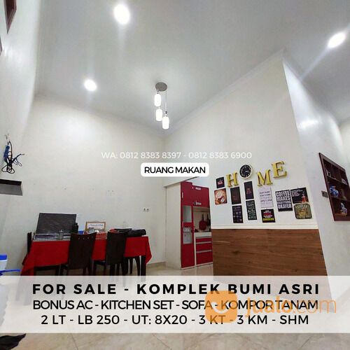 KOMPLEK BUMI ASRI MEDAN - 2 LT - RUANG TAMU LUAS - BONUS AC 2 UNIT, DLL