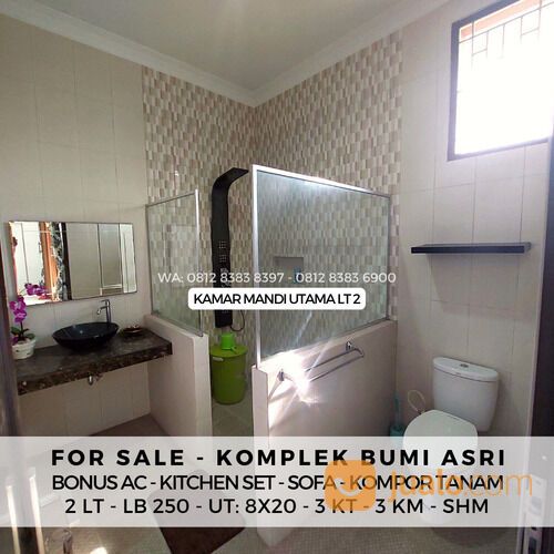 KOMPLEK BUMI ASRI MEDAN - 2 LT - RUANG TAMU LUAS - BONUS AC 2 UNIT, DLL