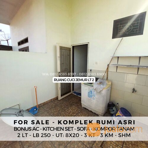 KOMPLEK BUMI ASRI MEDAN - 2 LT - RUANG TAMU LUAS - BONUS AC 2 UNIT, DLL