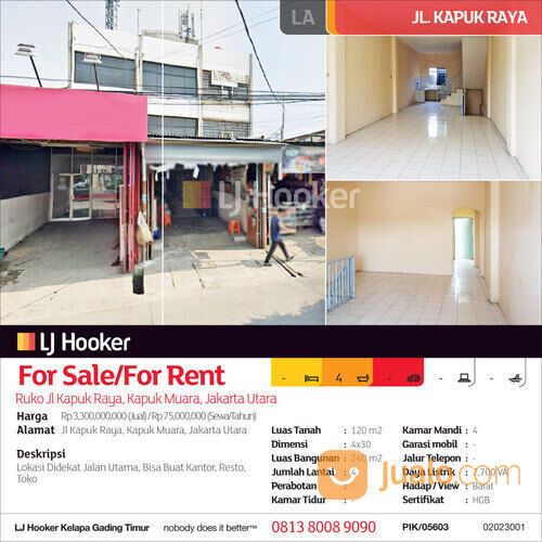 Ruko Jl Kapuk Raya, Kapuk Muara, Jakarta Utara